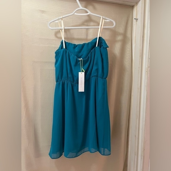 🔴BCBG new strapless turquoise mini dress size medium - Picture 5 of 8